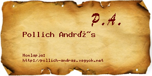 Pollich András névjegykártya